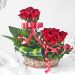 Red Roses in Basket Arrangement